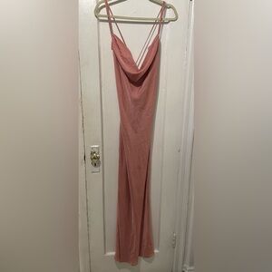 Women's Dusty Rose Cowl Neck Maxi Dress